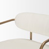 Parker Low Back 30.25in Seat Bar Stool | Cream Fabric with Gold Metal, Counter & Bar Stool by Mercana, 19" length x 19.75" width x 40" height thumbnail 8