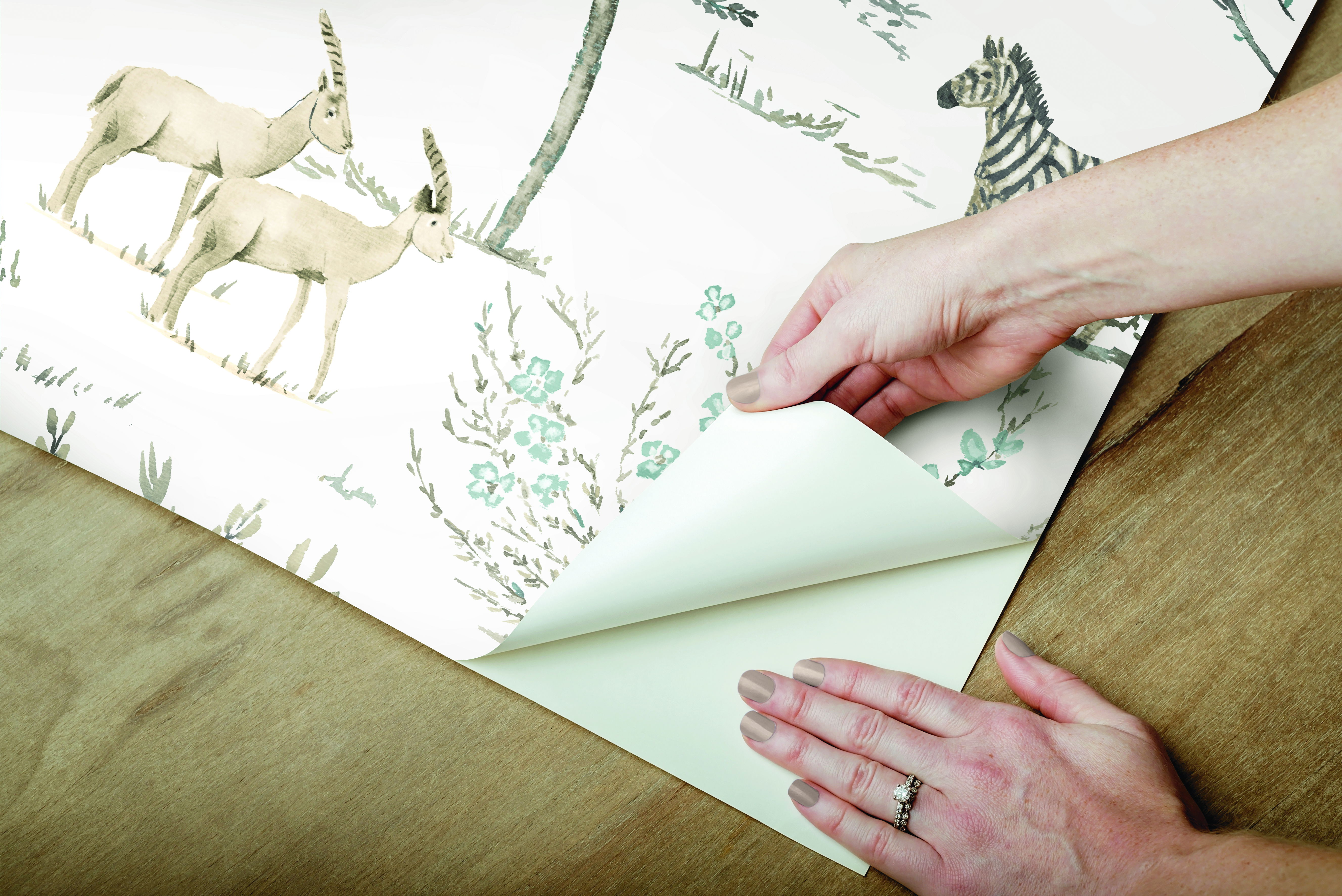 On the Savanna Neutral Peel & Stick Wallpaper large image 