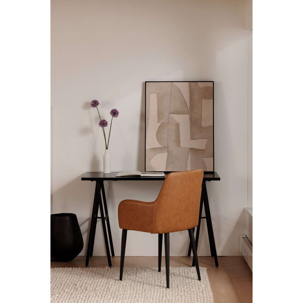 Cantata Dining Chair Tawny Vegan Leather - Set Of Two, by Moe's Home, 22" width x 34.6" height x 23" depth View 11