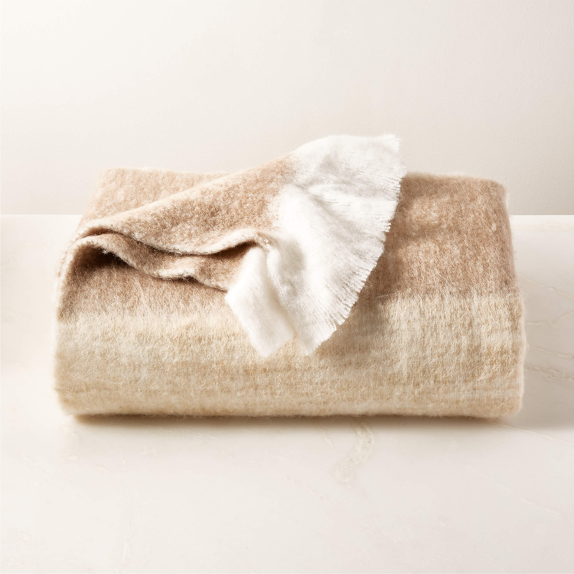 Online Designer Bedroom Mira Ombre Neutral Throw Blanket