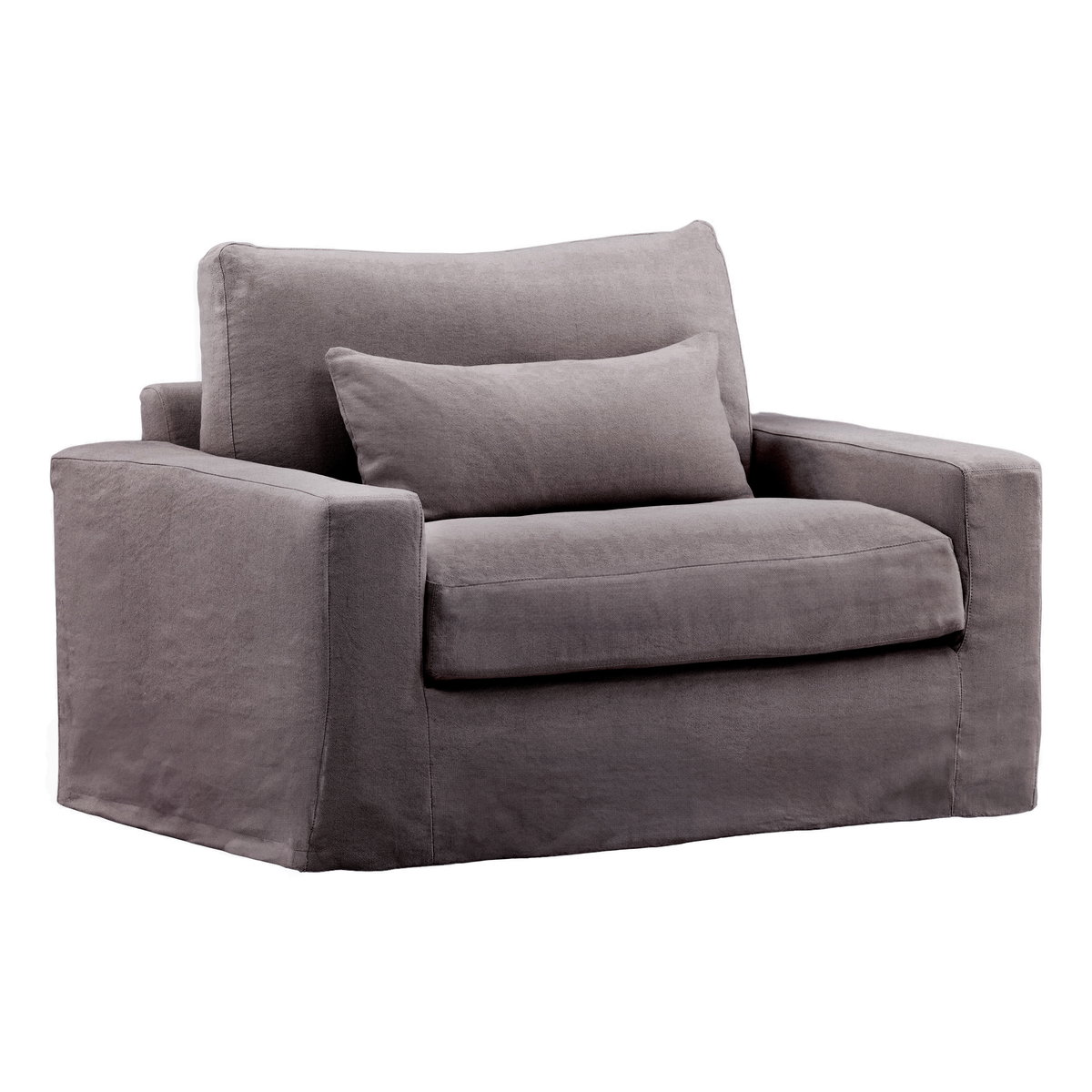 Sylvie Sofa Chair Slipcover Stone, Sofas & Sectional by Dovetail, 50.5" width x 33.5" height x 39.75" depth