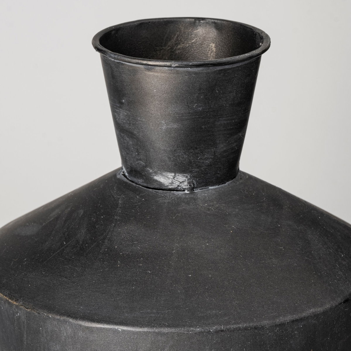 Asher Set of Two Black Metal Urns, Decorative Jar by Mercana, 7.48" length x 7.48" width x 18.5" height View 7