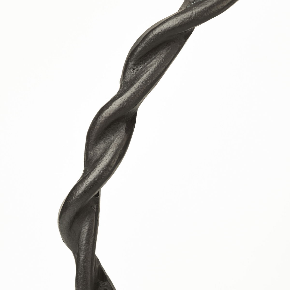 Rizwan (Large) Black Aluminum Braided Circular Object, Decorative Object by Mercana, 18.5" length x 3.3" width x 23" height View 7