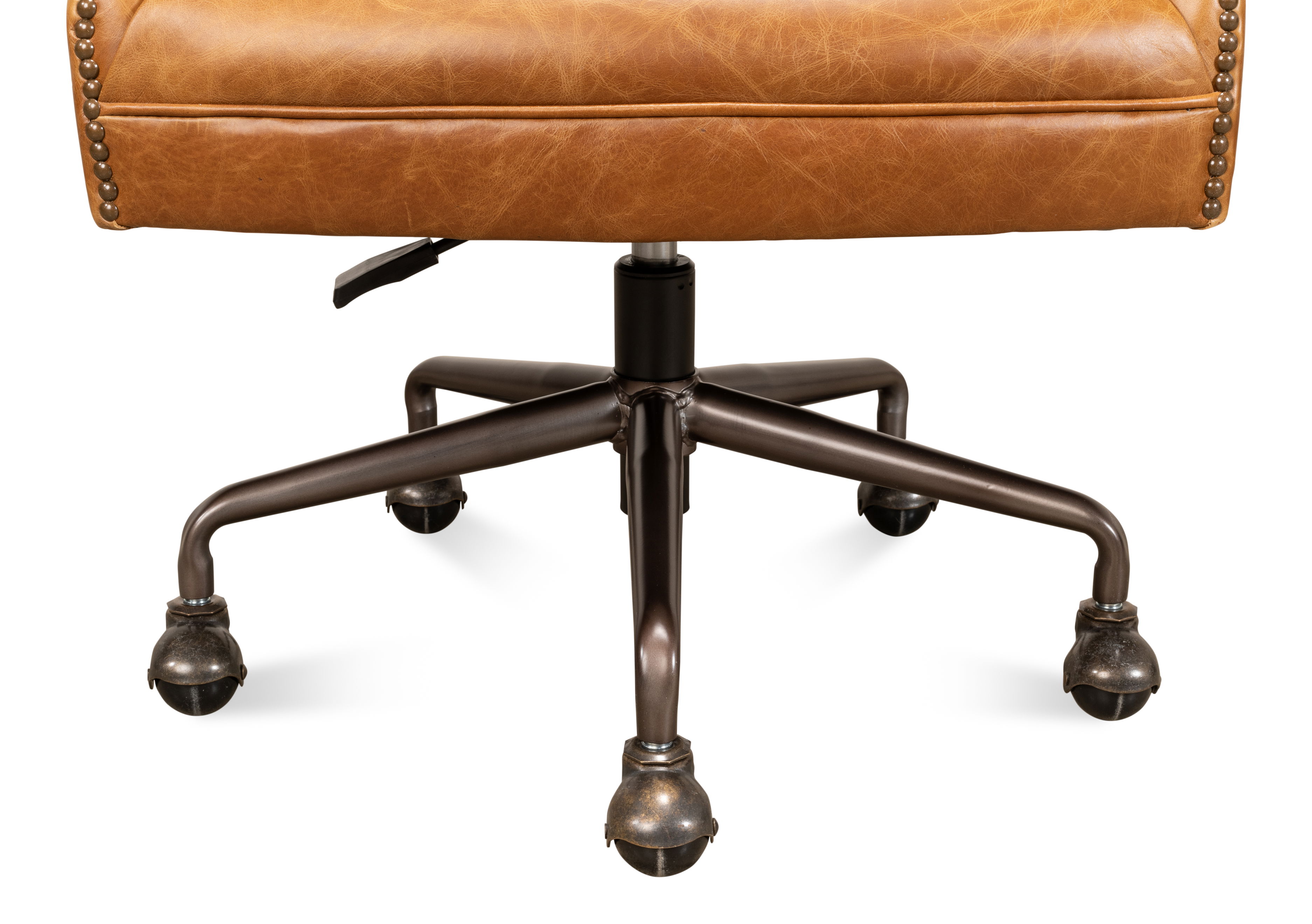 Andrew Jackson Desk Chair, Cuba Brown, Seating by Sarreid, 25" length x 29" width x 35" height View 8