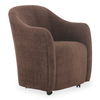 Drava Rolling Dining Chair Dark Brown, by Moe's Home, 26" width x 32.5" height x 26" depth thumbnail 2