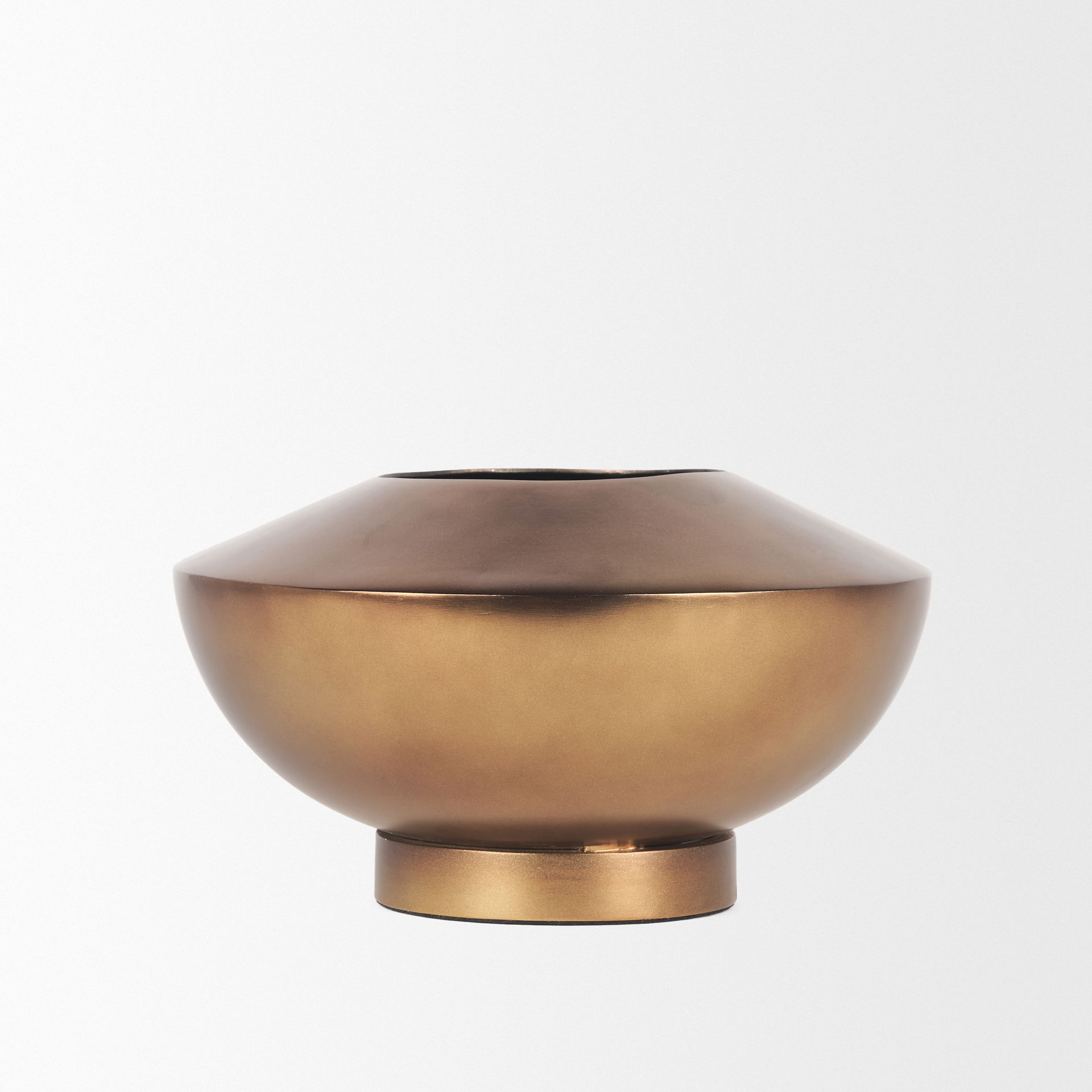 Quiana Medium Textured Gold Metal Vase, by Mercana, 8.25" length x 8.25" width x 4.75" height View 7