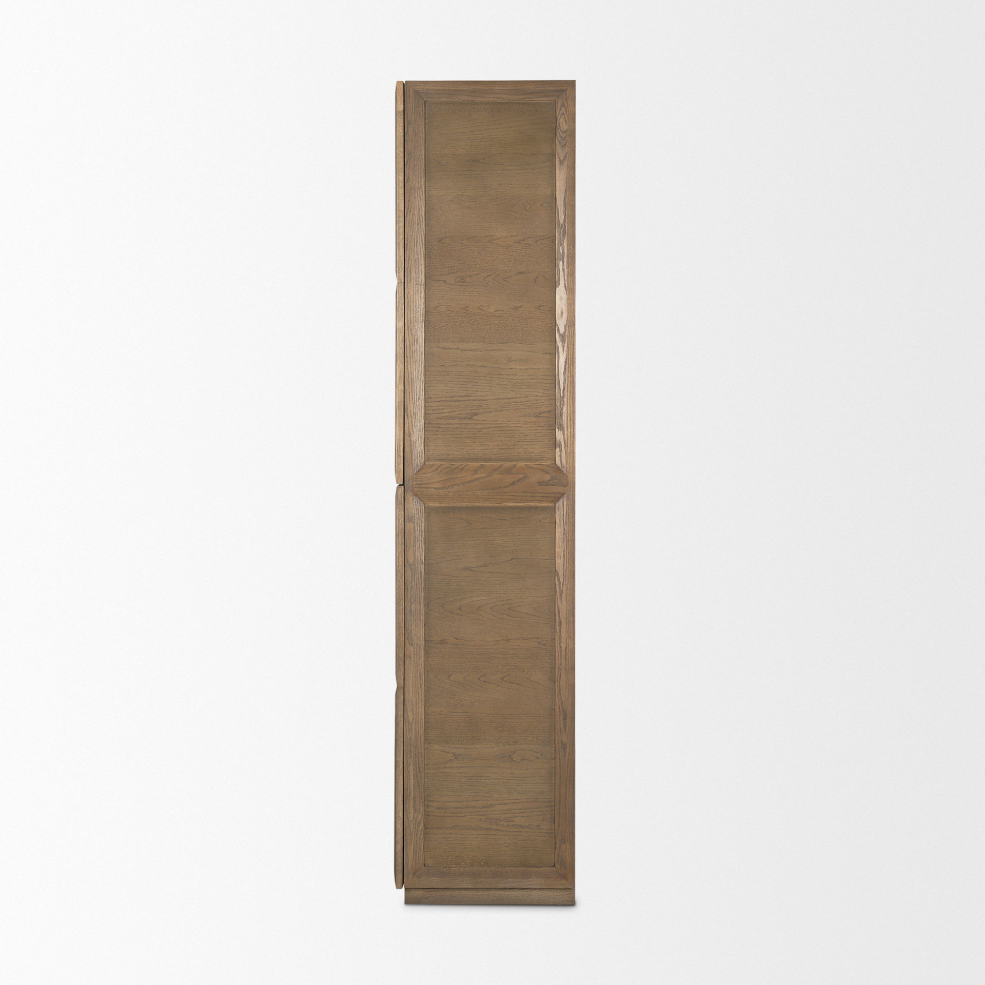 Sina Brown Oak Wood with Natural Rattan 2 Door Curio Cabinet large image 