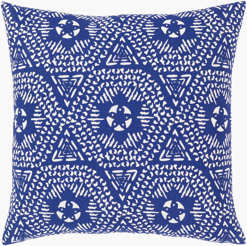 Global Blues Accent Pillow, Decorative Pillow by Surya, 18" length x 18" width