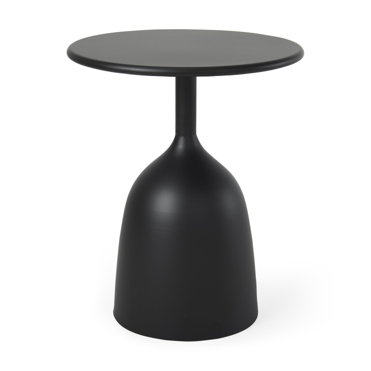 Talulla  Matte Black Metal Accent Table, Side & End Table by Mercana, 16.54" length x 16.54" width x 19.69" height View 1
