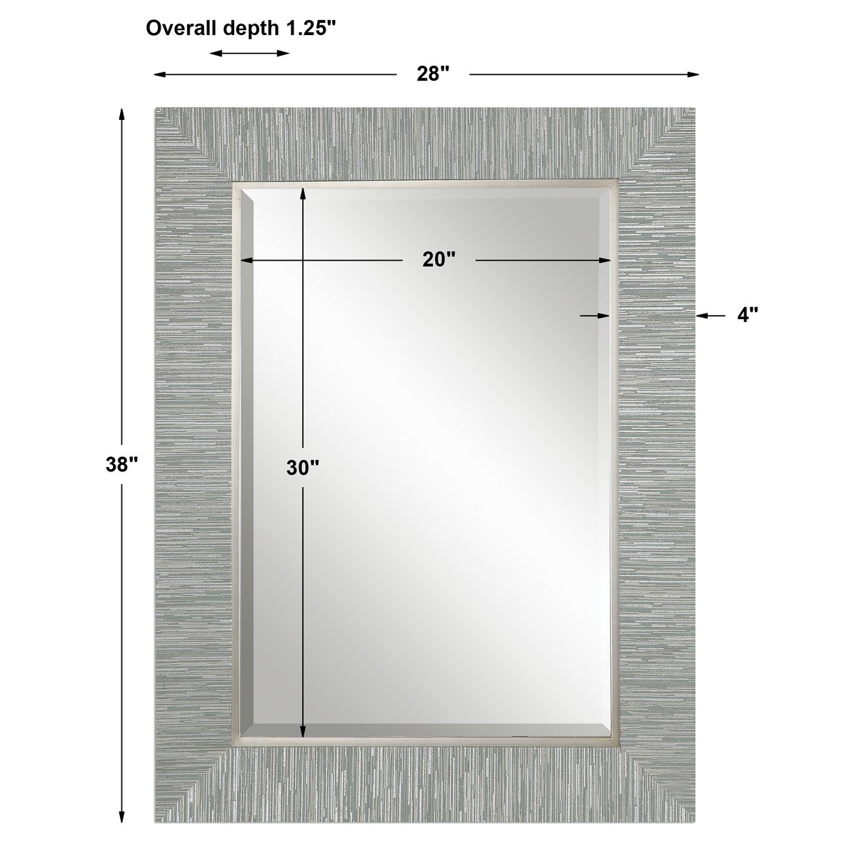 Belaya Gray Wood Mirror, by Uttermost, 2'4" width x 3'2" height x 1.25" depth View 3