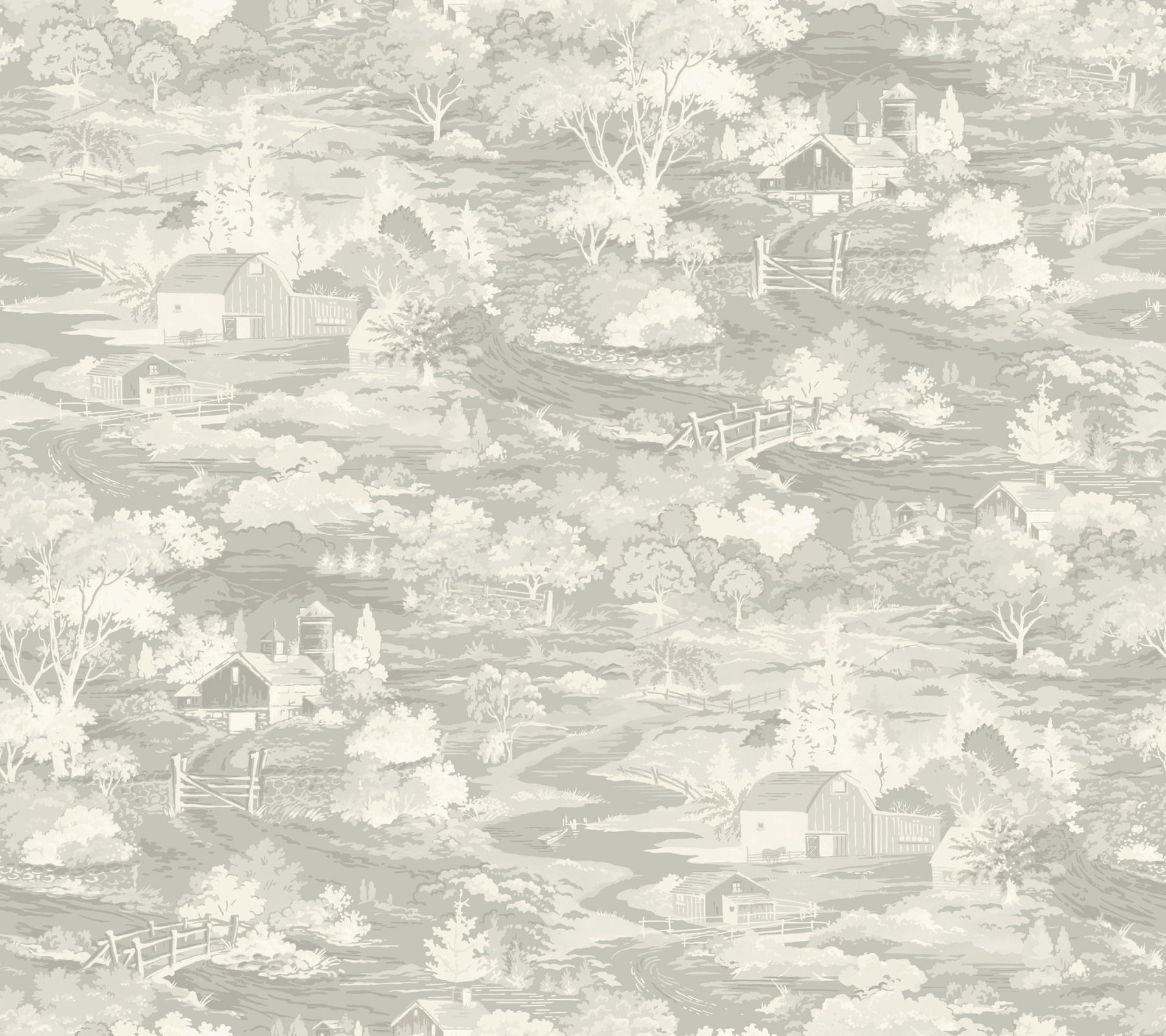 Homestead Grey & Off White Wallpaper large image 