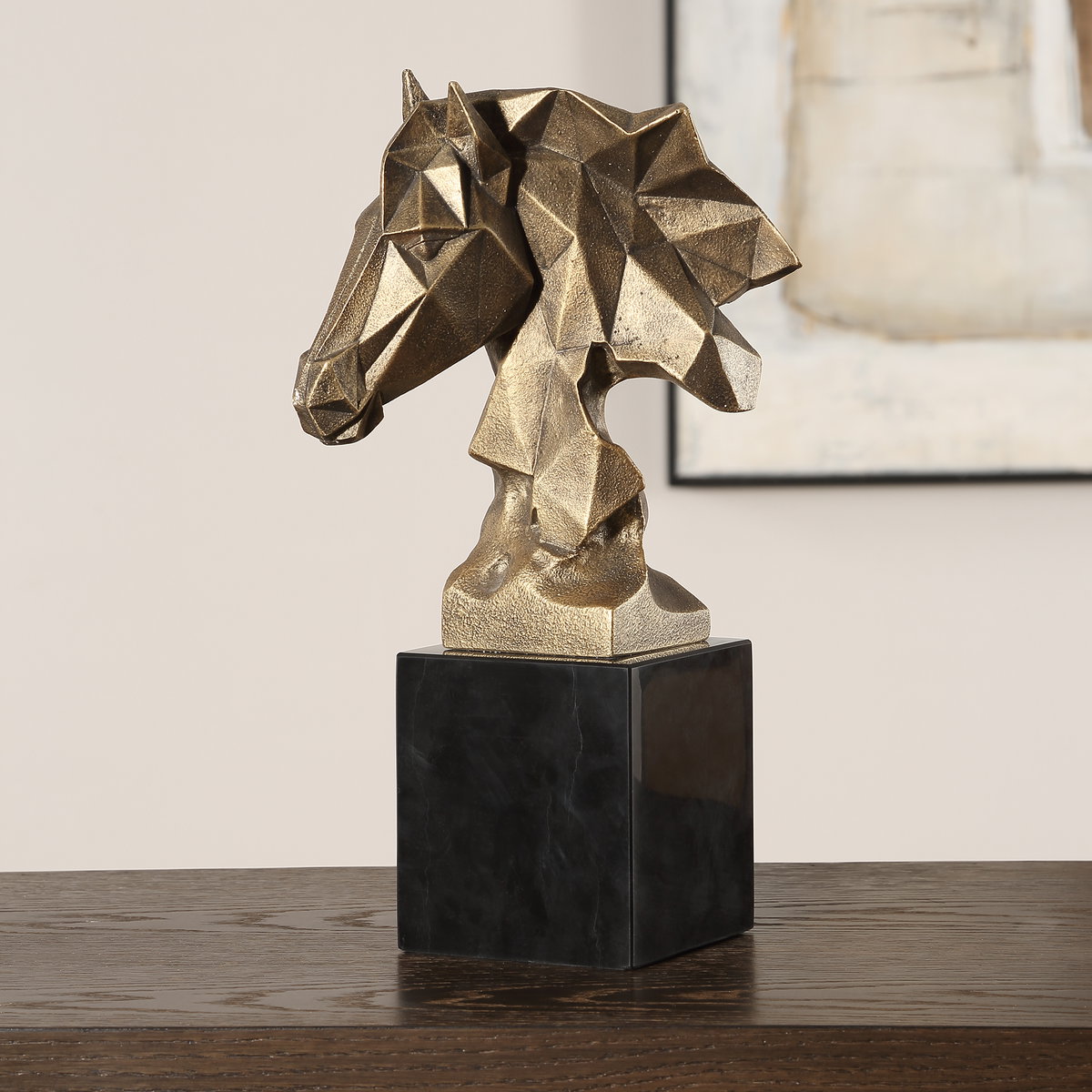 Chiseled Horse Bust Sculpture, Figurines & Statue by Uttermost, 6.5" width x 13.25" height x 6" depth View 2