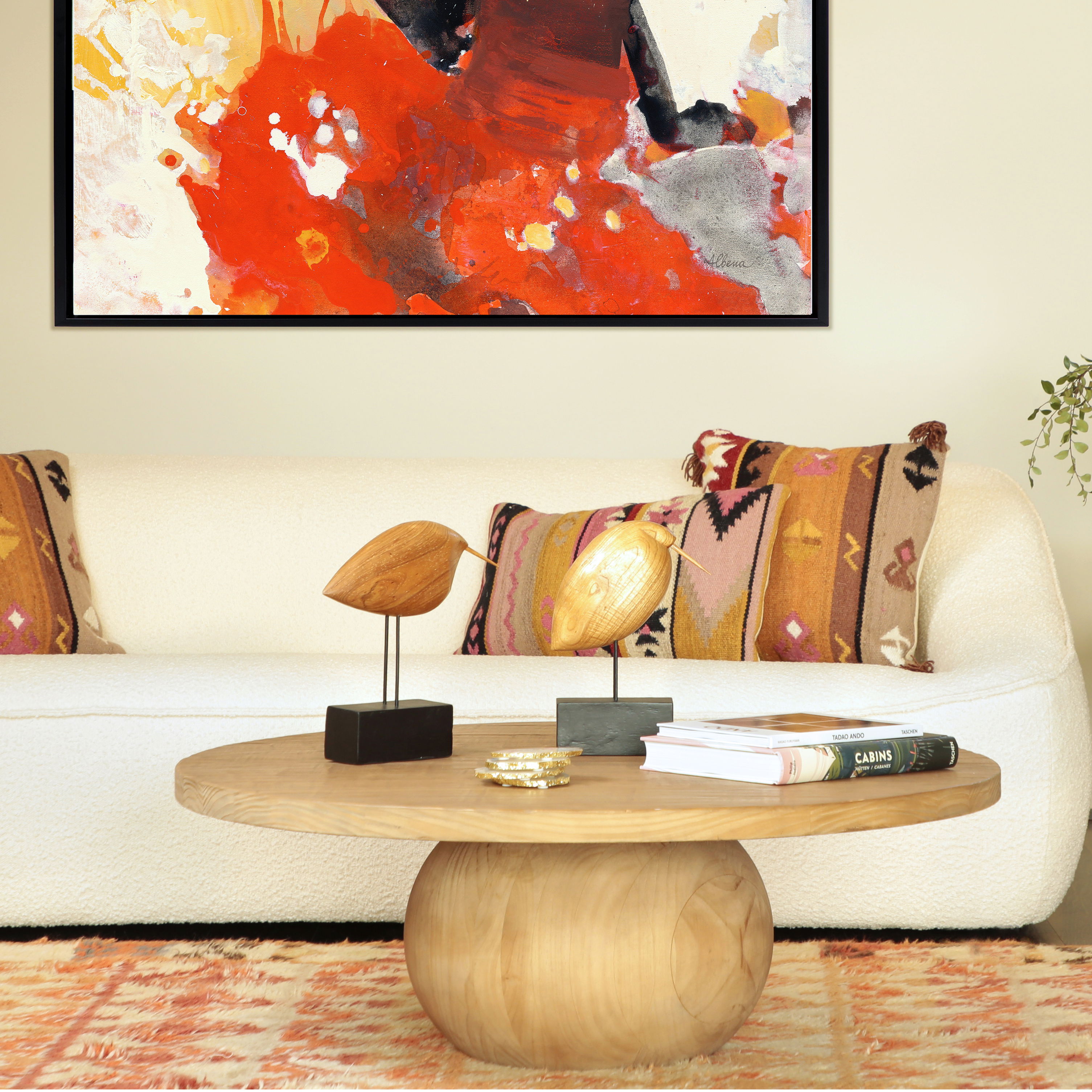 Belize Coffee Table, by Dovetail, 42" width x 15" height x 42" depth View 3