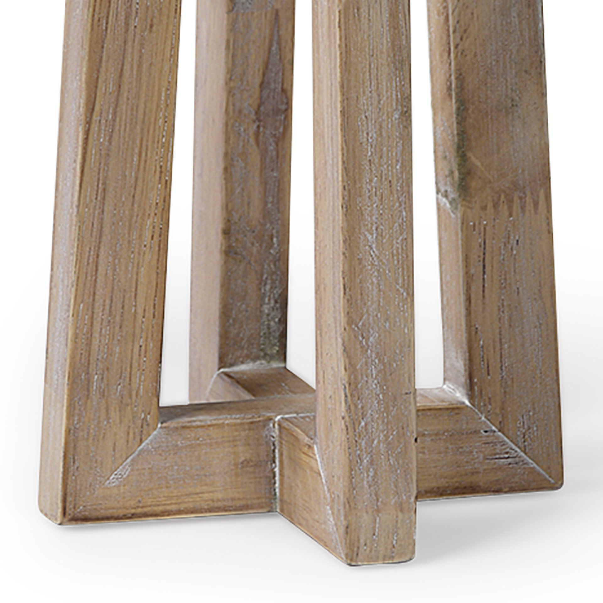 Astra Large Light Brown Wood Pedestal Base Table Candle Holder, Candles & Candle Holder by Mercana, 4.92" length x 4.92" width x 12.4" height View 6