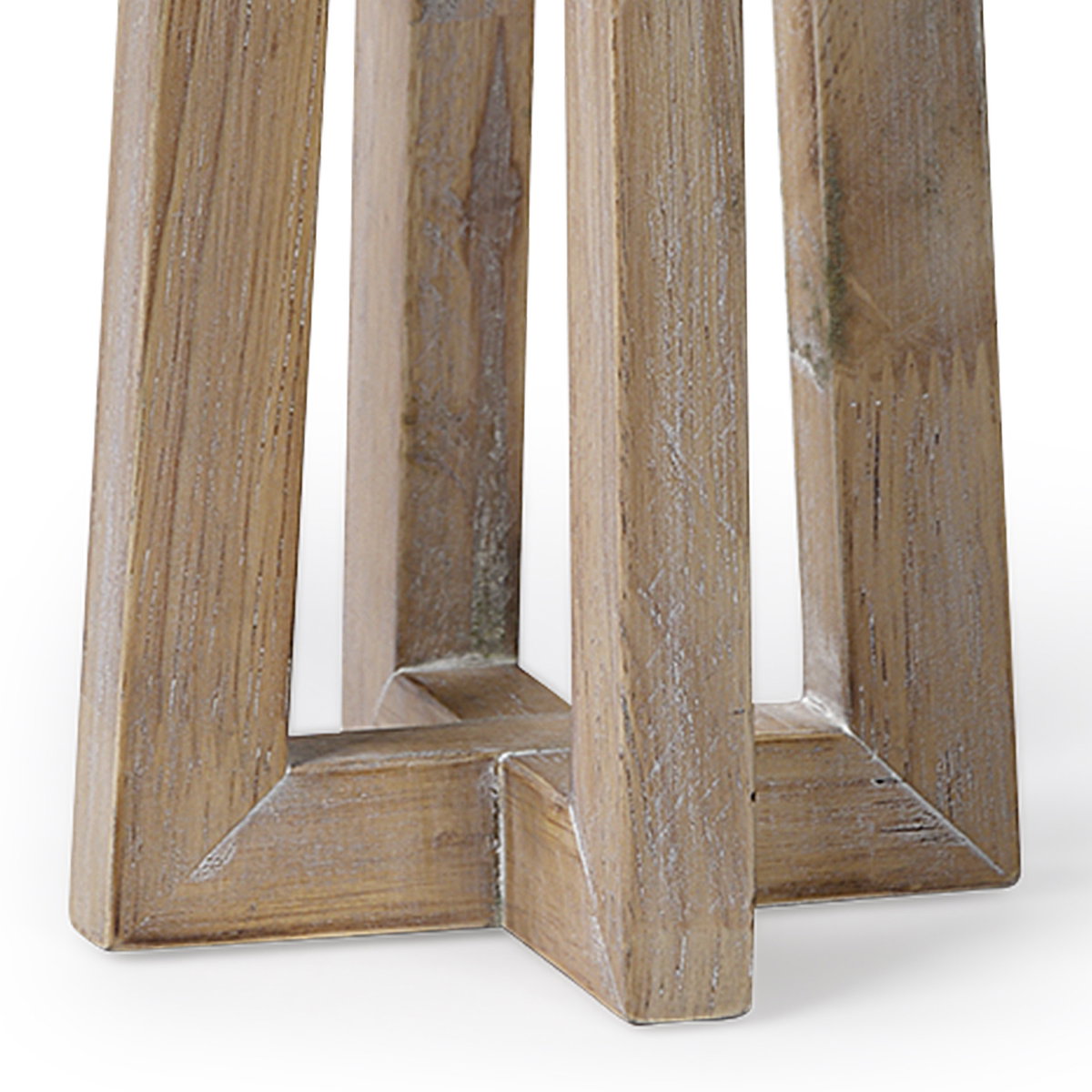 Astra Large Light Brown Wood Pedestal Base Table Candle Holder, Candles & Candle Holder by Mercana, 4.92" length x 4.92" width x 12.4" height View 6