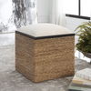 Island Square Straw Accent Stool thumbnail 1