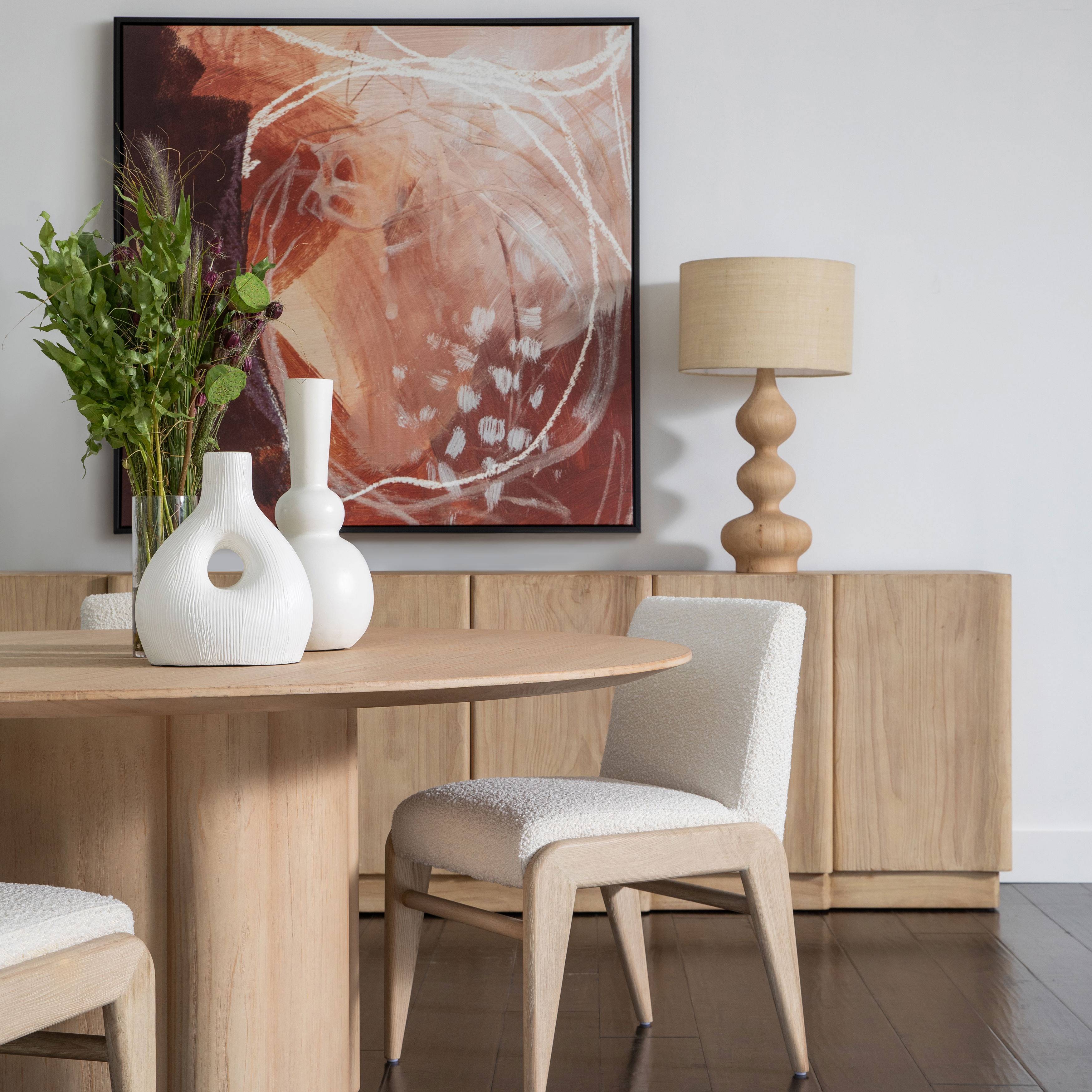 Emiliano Sideboard Light Natural, Sideboards & Buffet by Dovetail, 109" width x 34" height x 20" depth View 9