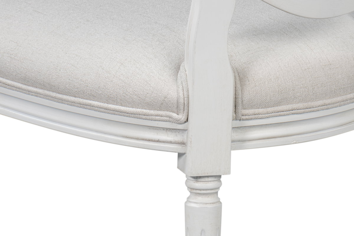 Hugo Oval Side Chair  Cortina White, by Sarreid, 1'11" length x 1" width x 3'2" height View 7
