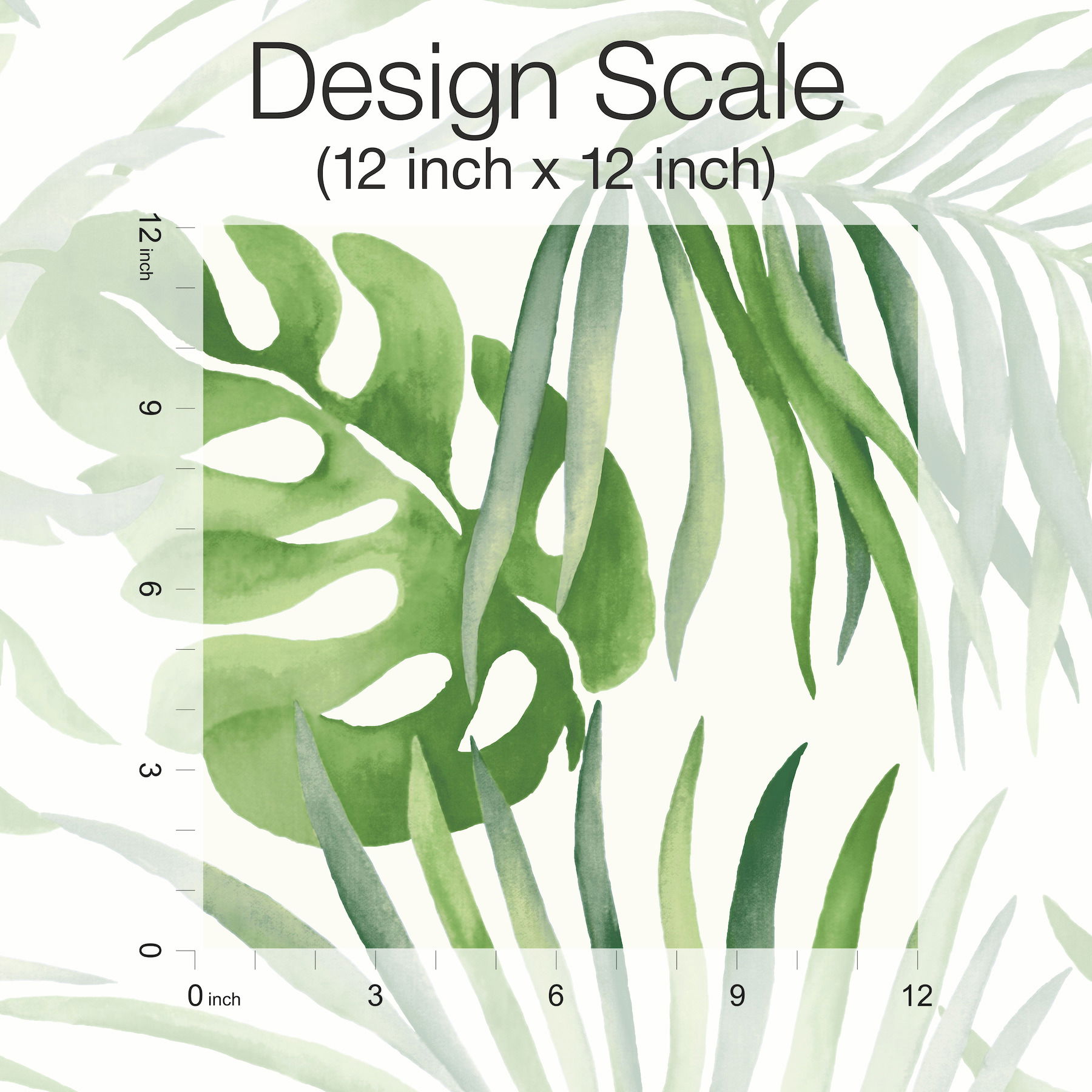 Paradise Palm Green Peel & Stick Wallpaper large image 