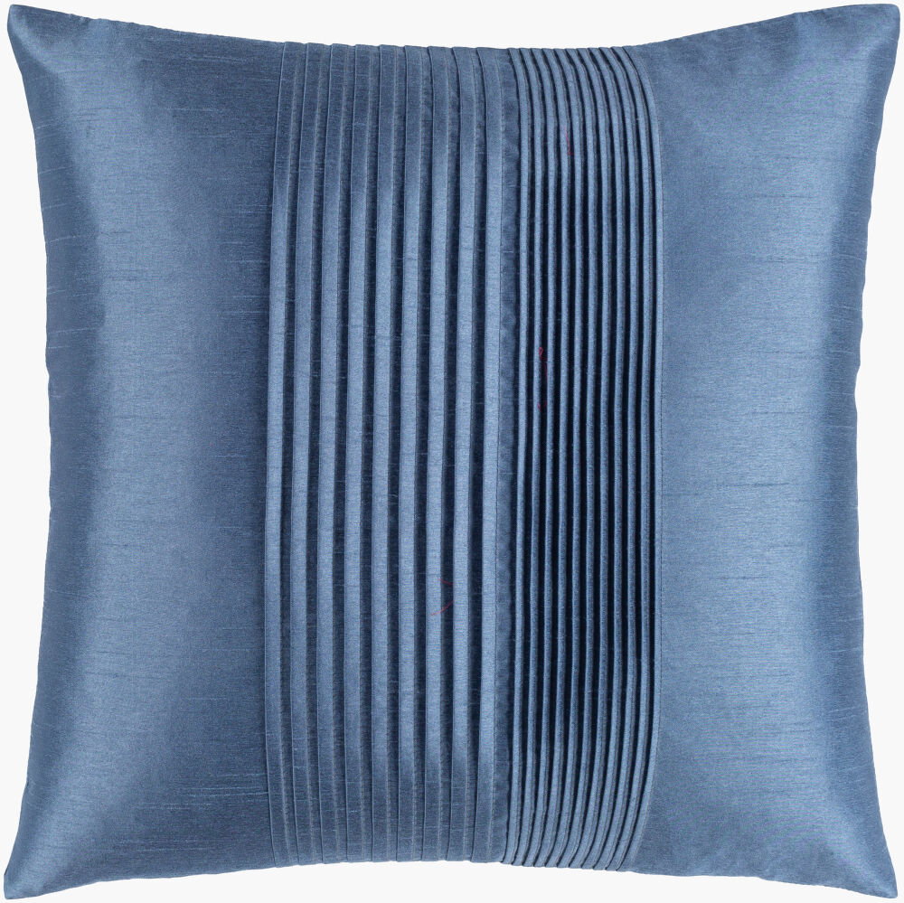 Solid Pleated Accent Pillow Down, Decorative Pillow by Surya, 18" length x 18" width