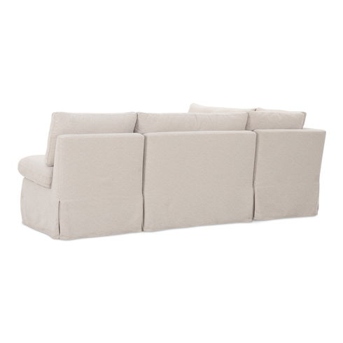 Fable Slipcover Dining Banquette L-shape Beige 96in