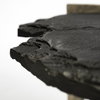 Shale 37' Irregular Live-Edge Black Slate with Flat Iron Base Coffee Table, by Mercana, 37" length x 37" width x 17.5" height thumbnail 7