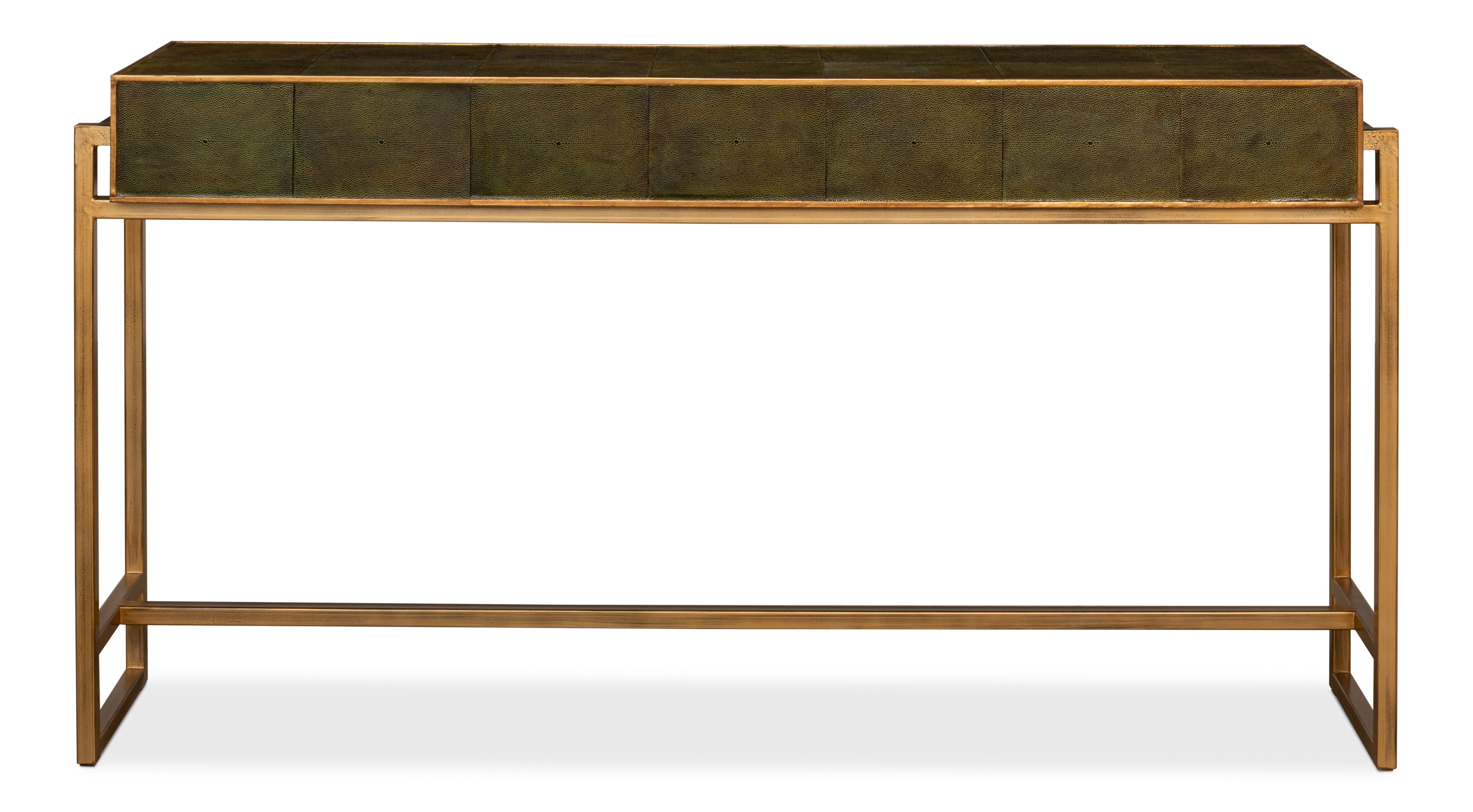 Shagreen Console Table, Leaf, by Sarreid, 64" length x 14" width x 34" height View 3