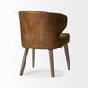 Niles  Brown Faux Leather Seat with Brown Wooden Legs Wingback Dining Chair thumbnail 5