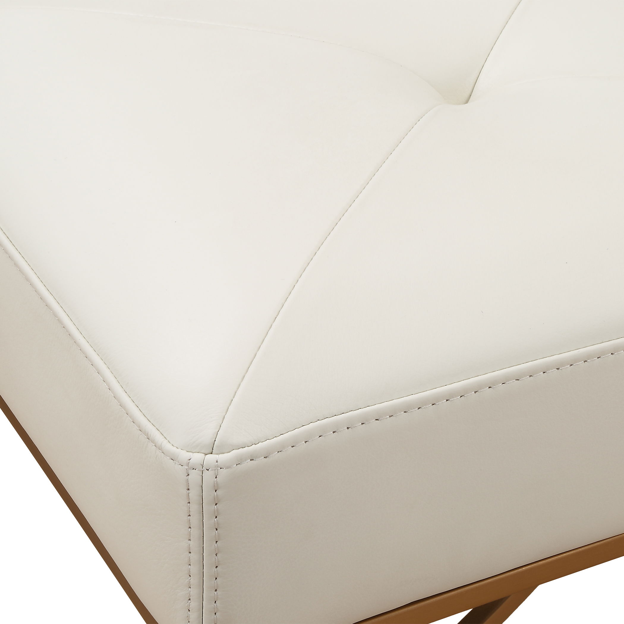 Swale Ivory Leather Bench large image 