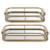 Rosea Brushed Gold Trays Set/2, Decorative by Uttermost, 19.5" width x 3" height x 11" depth thumbnail 1