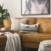 Thalia 13x21 Black and Beige Fabric Striped and Fringed Decorative Pillow Cover, by Mercana, 13" length x 21" width x 0.2" height thumbnail 4