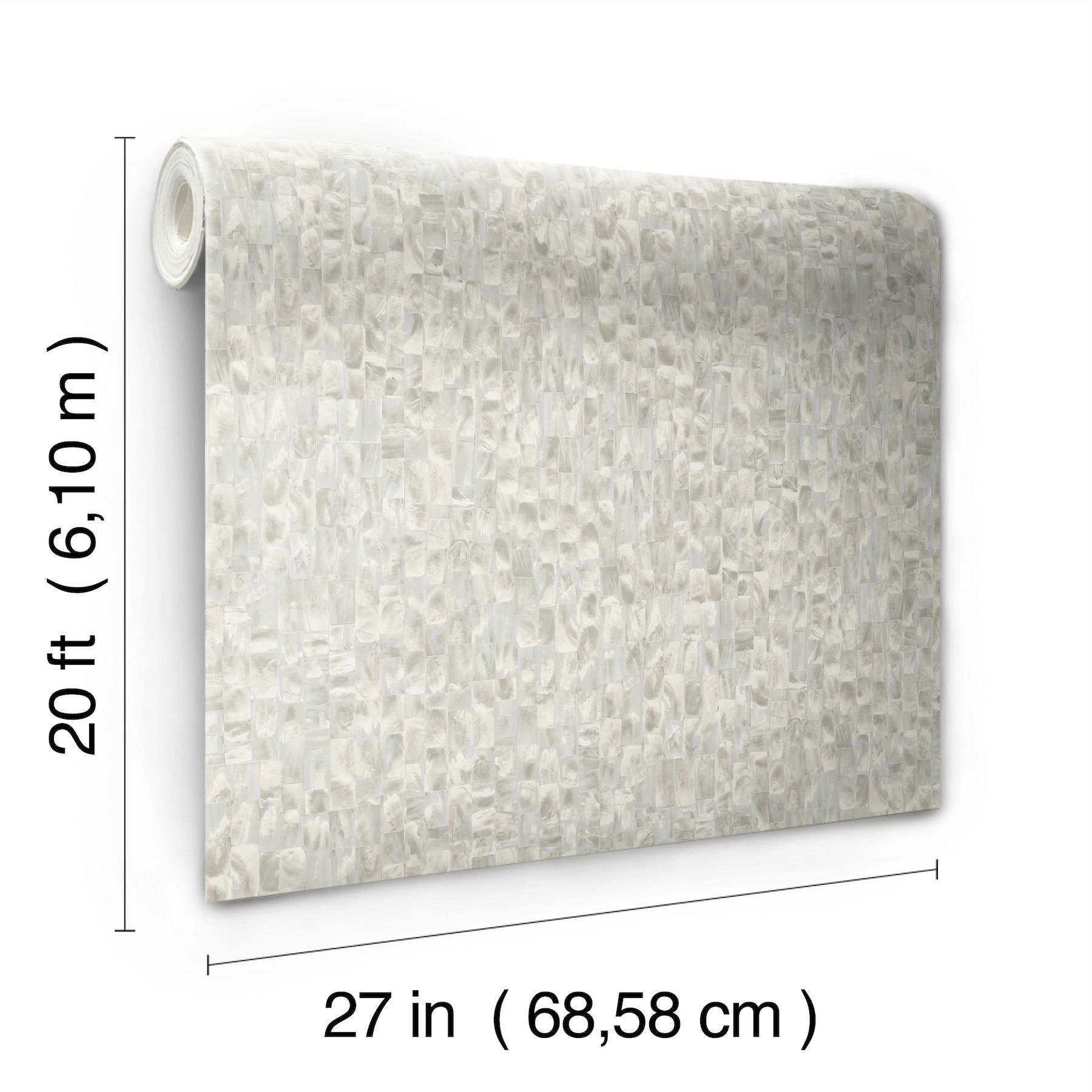 Mother Of Pearl Grey & Beige Peel & Stick Wallpaper large image 