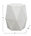 Volker White Geometric Accent Table, Furniture by Uttermost, 18" width x 18" height x 15.6" depth thumbnail 3