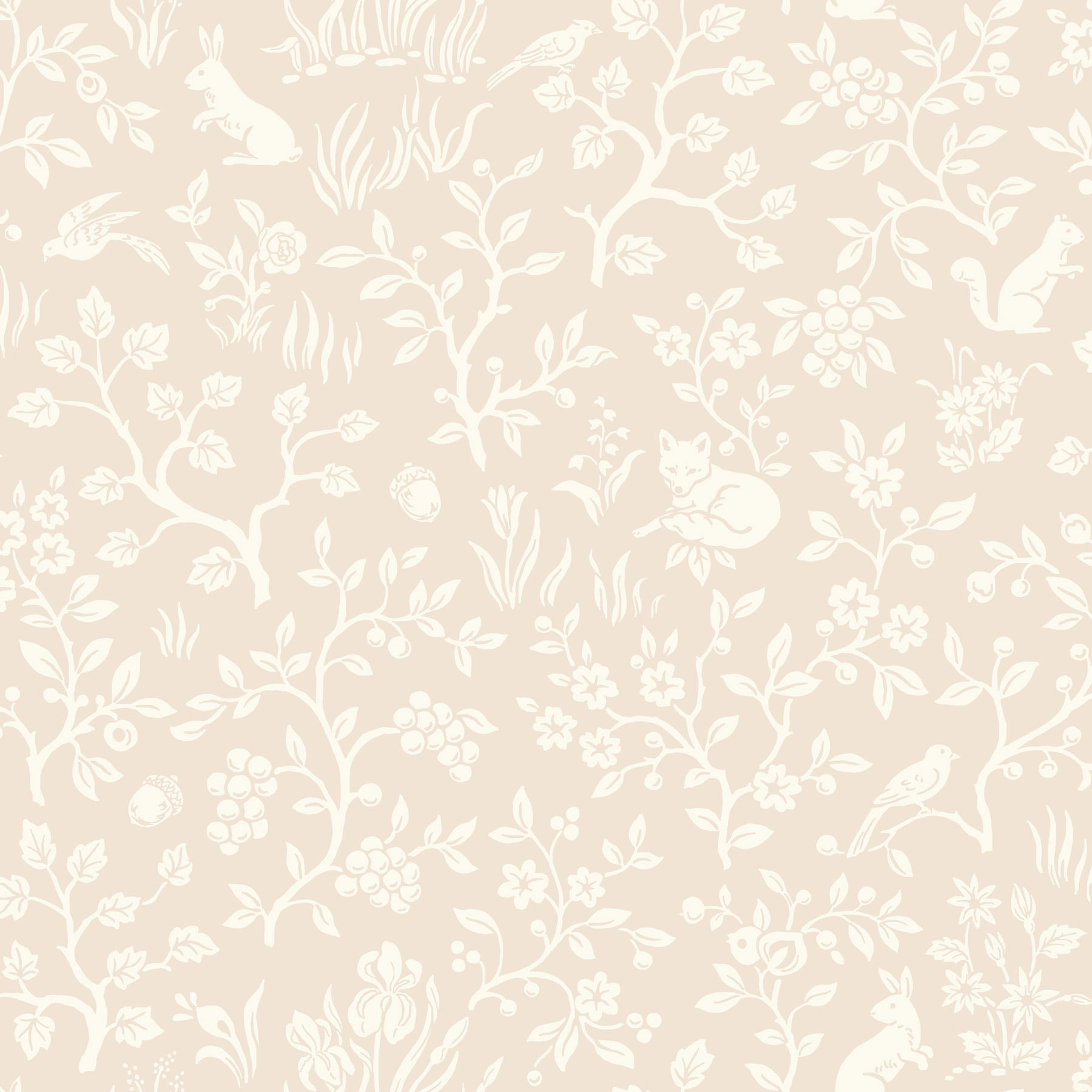 Fox & Hare Pink Wallpaper, by York Wall, 33' length x 1'8.5" width x 0.02" depth View 1