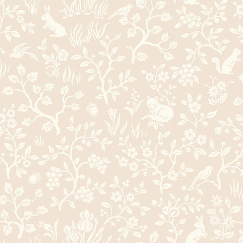 Fox & Hare Pink Wallpaper