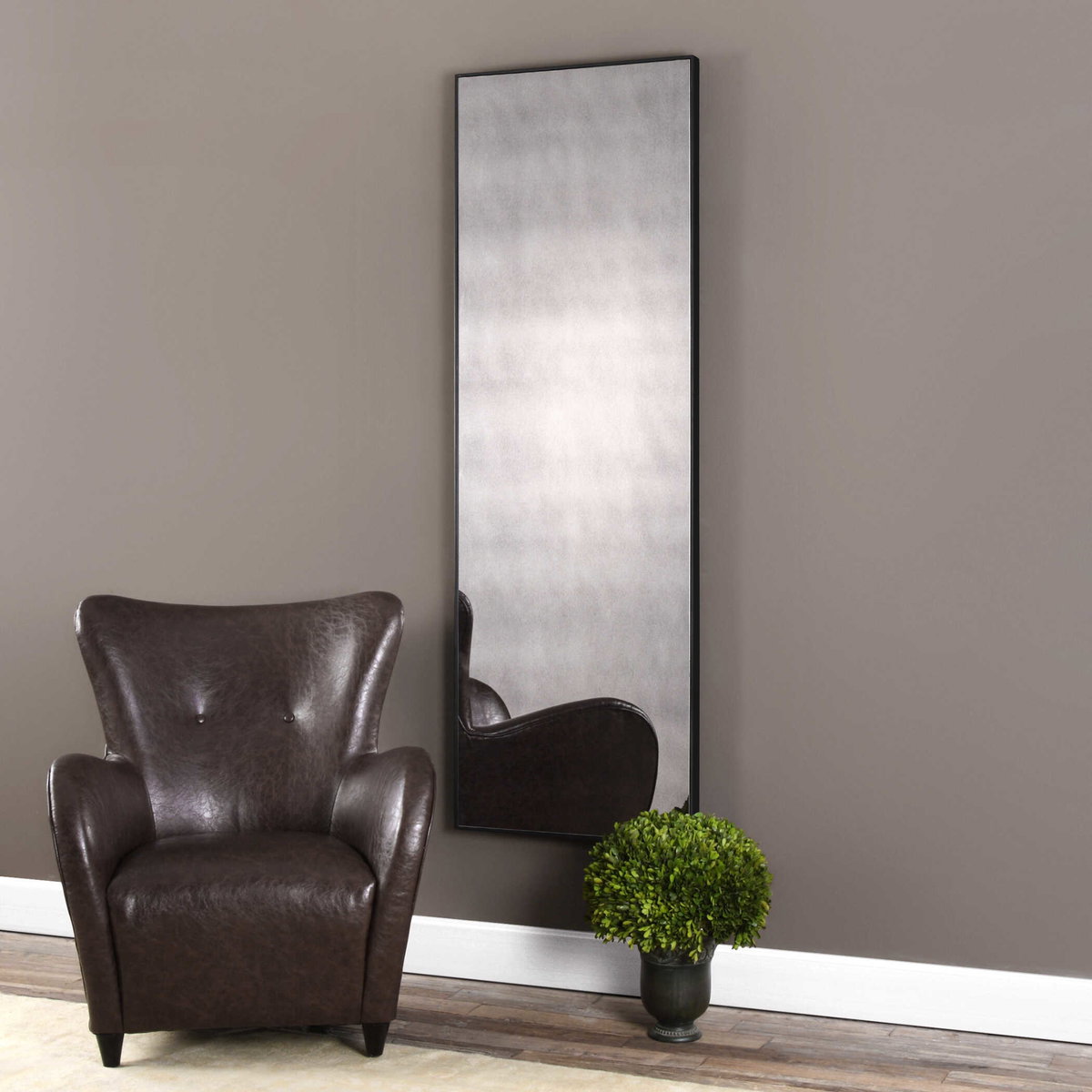 Burwell Oversized Antiqued Mirror, by Uttermost, 24" width x 72" height x 1.5" depth View 2