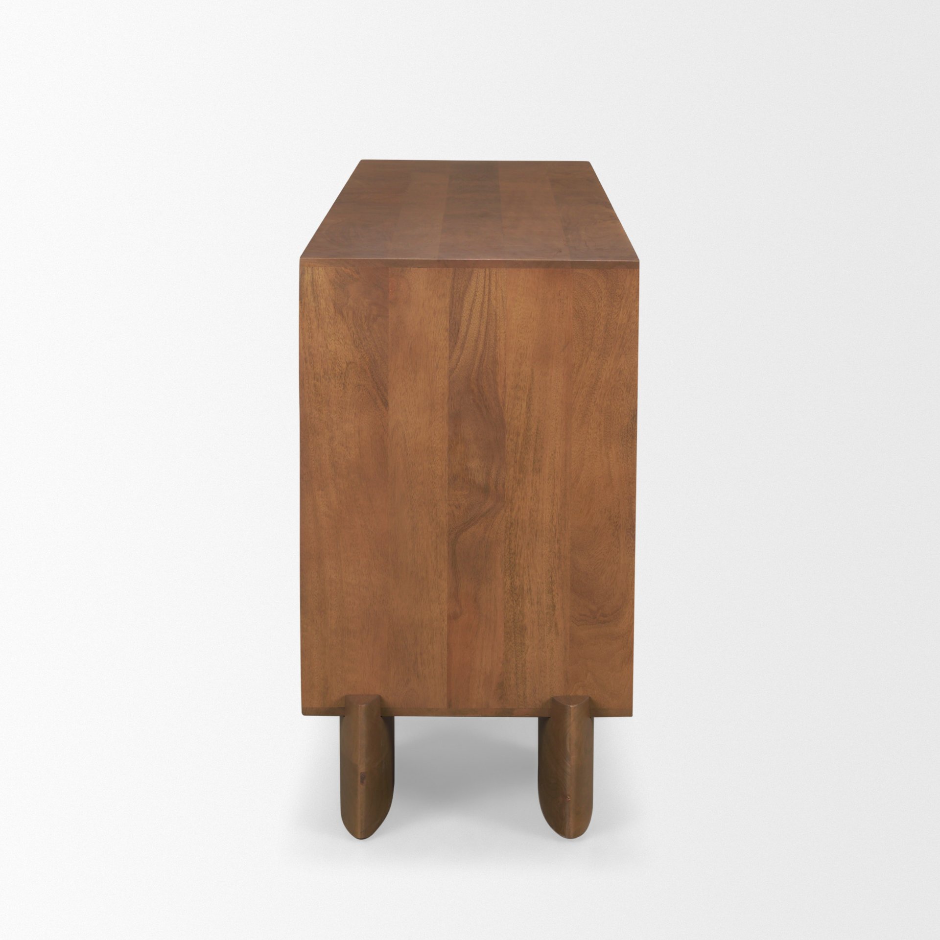 Jonan Medium Brown Wood with Dark Aged Brass 2 Door 3 Drawer Sideboard, Sideboards & Buffet by Mercana, 76" length x 18" width x 31" height View 7