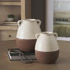 Tryna Large Beige with Matte Brown Ceramic Vase, by Mercana, 9.05" length x 9.05" width x 13.78" height thumbnail 2