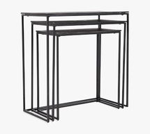 Online Designer Combined Living/Dining Ophelia Metal Nesting Tables, Black