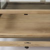 Arelius 42' Square Glass-Top Light Brown with Black Metal Base Display Coffee Table thumbnail 10