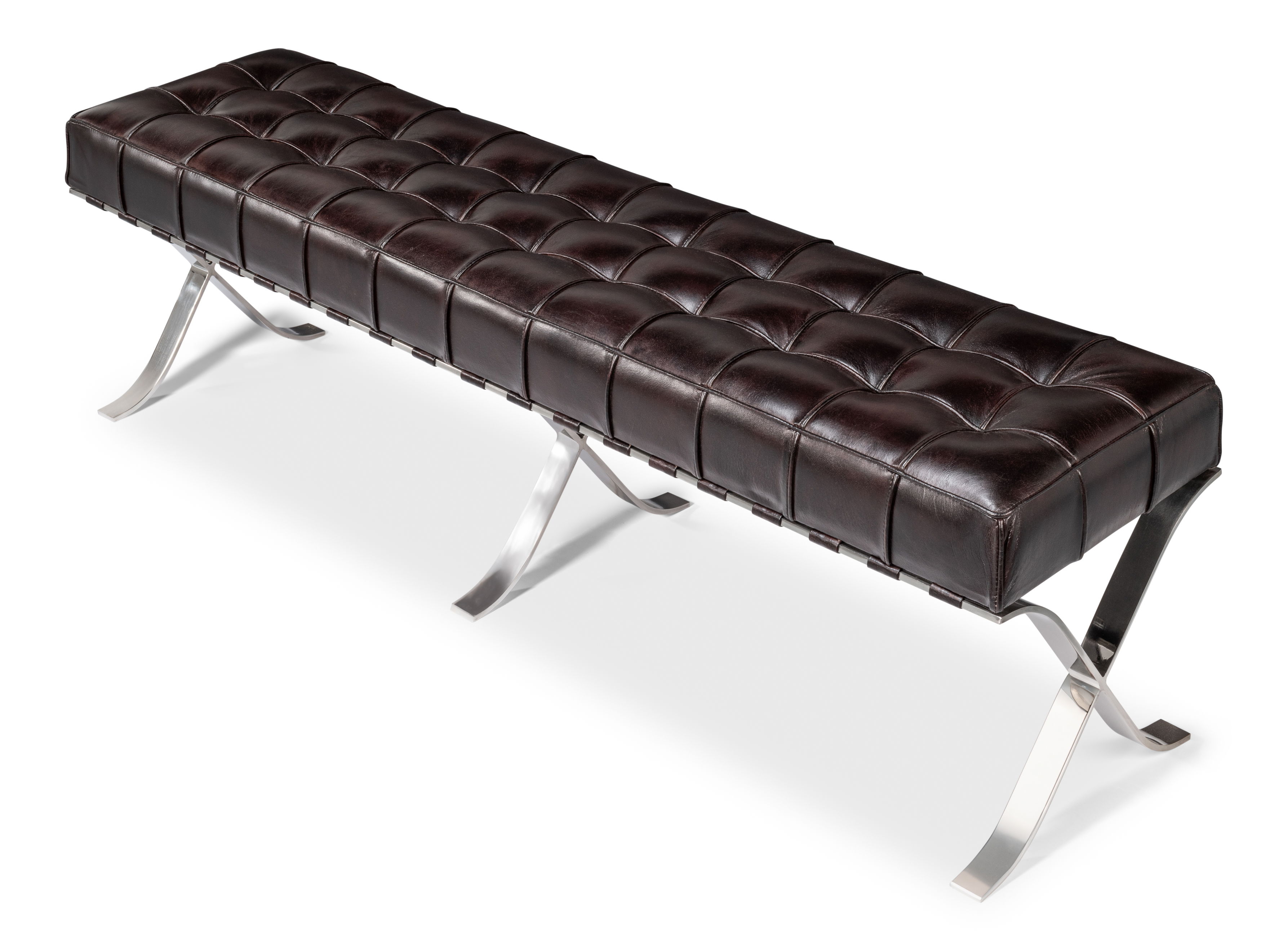 Catalunya Long Bench, Dark Brown, Seating by Sarreid, 60" length x 15" width x 17.5" height View 7