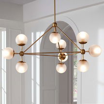 Online Designer Combined Living/Dining Possini Euro Gable 40 1/2" Wide Soft Gold Modern 10-Light Chandelier