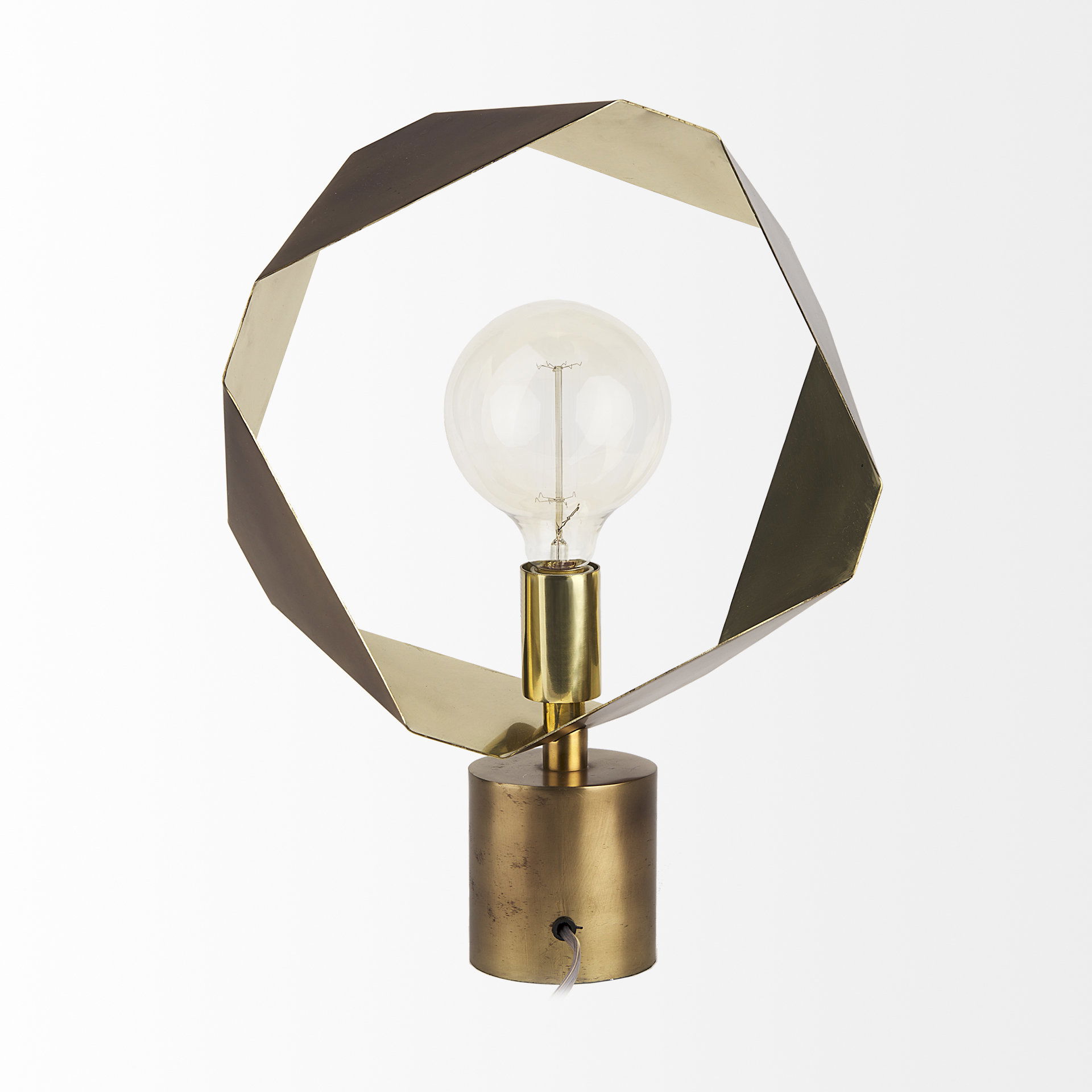 Shamir 15L x 15W Gold Geometric Metal Table Lamp large image 