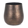 Quade Large Textured Gold Metal Planter, Vase by Mercana, 9" length x 9" width x 9" height thumbnail 1