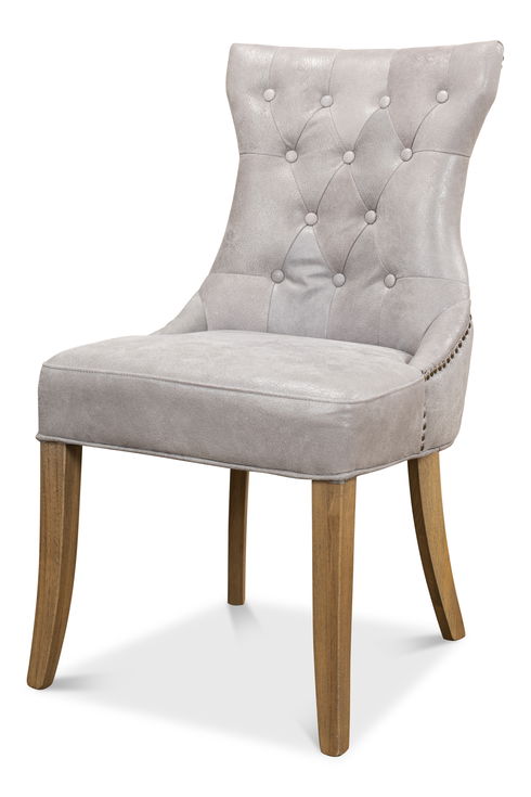 Sophie Side Chair,Gray Leather
