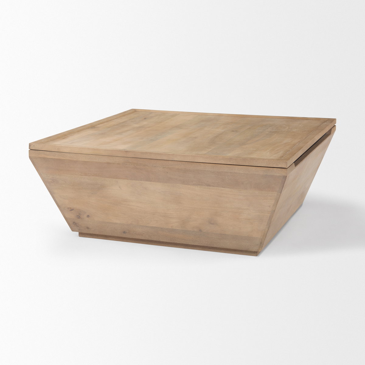 Wyatt  Brown Wood Angular Coffee Table, by Mercana, 41" length x 41" width x 16" height View 7