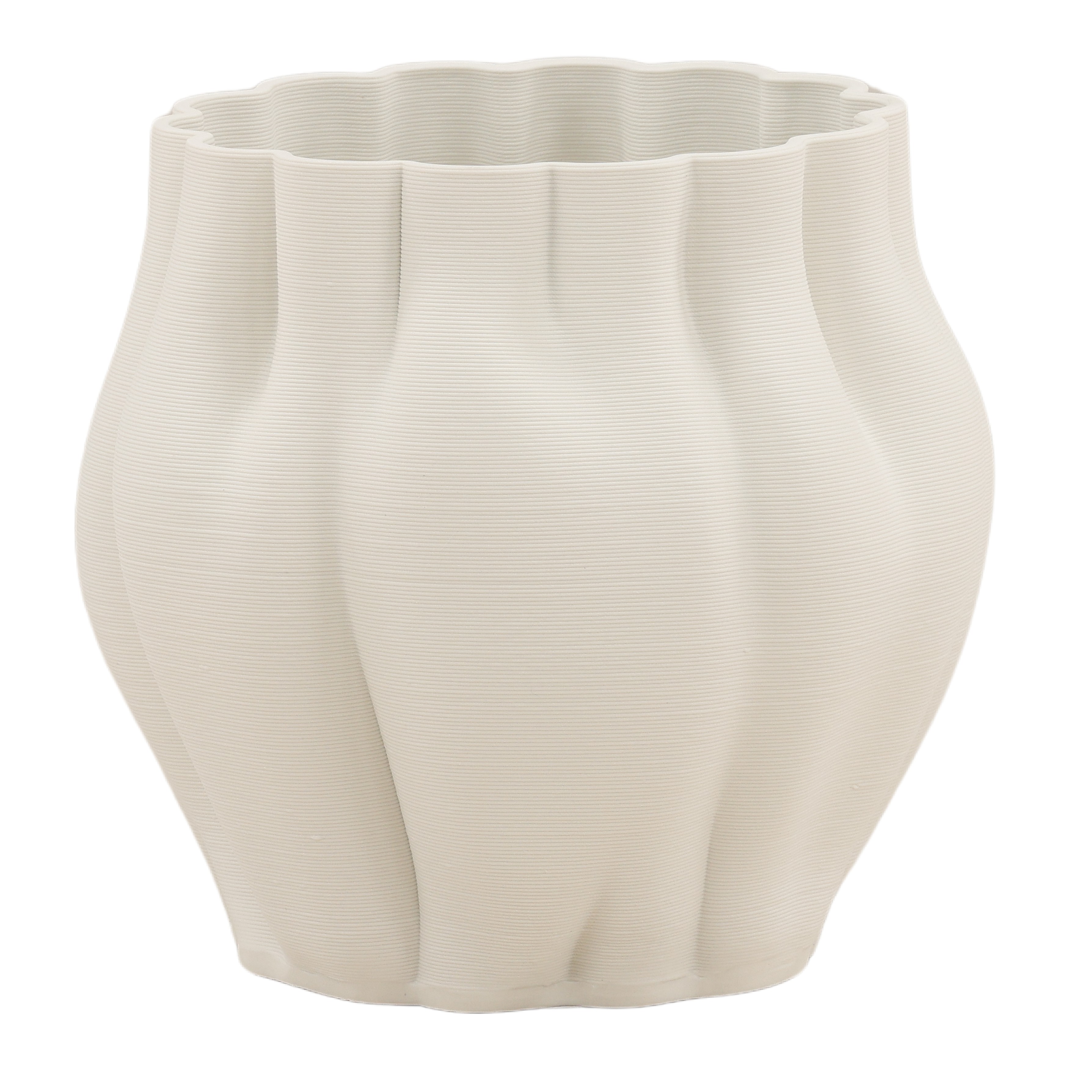 Kaori Vase Ivory Small, Decor by Dovetail, 9.06" width x 9.45" height x 9.06" depth View 1