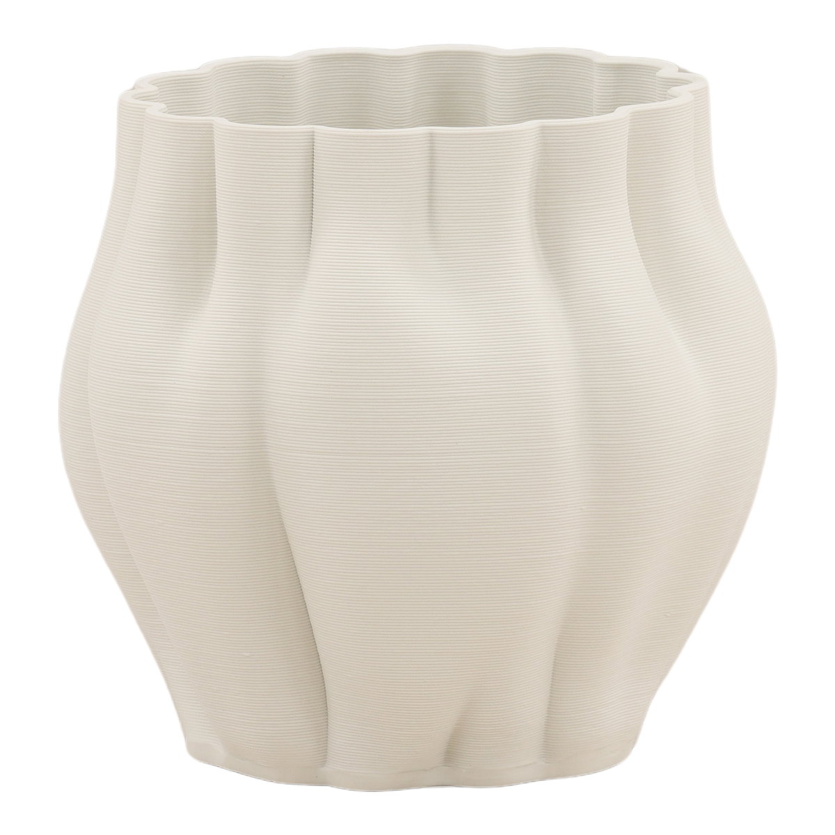 Kaori Vase Ivory Small, Decor by Dovetail, 9.06" width x 9.45" height x 9.06" depth View 1