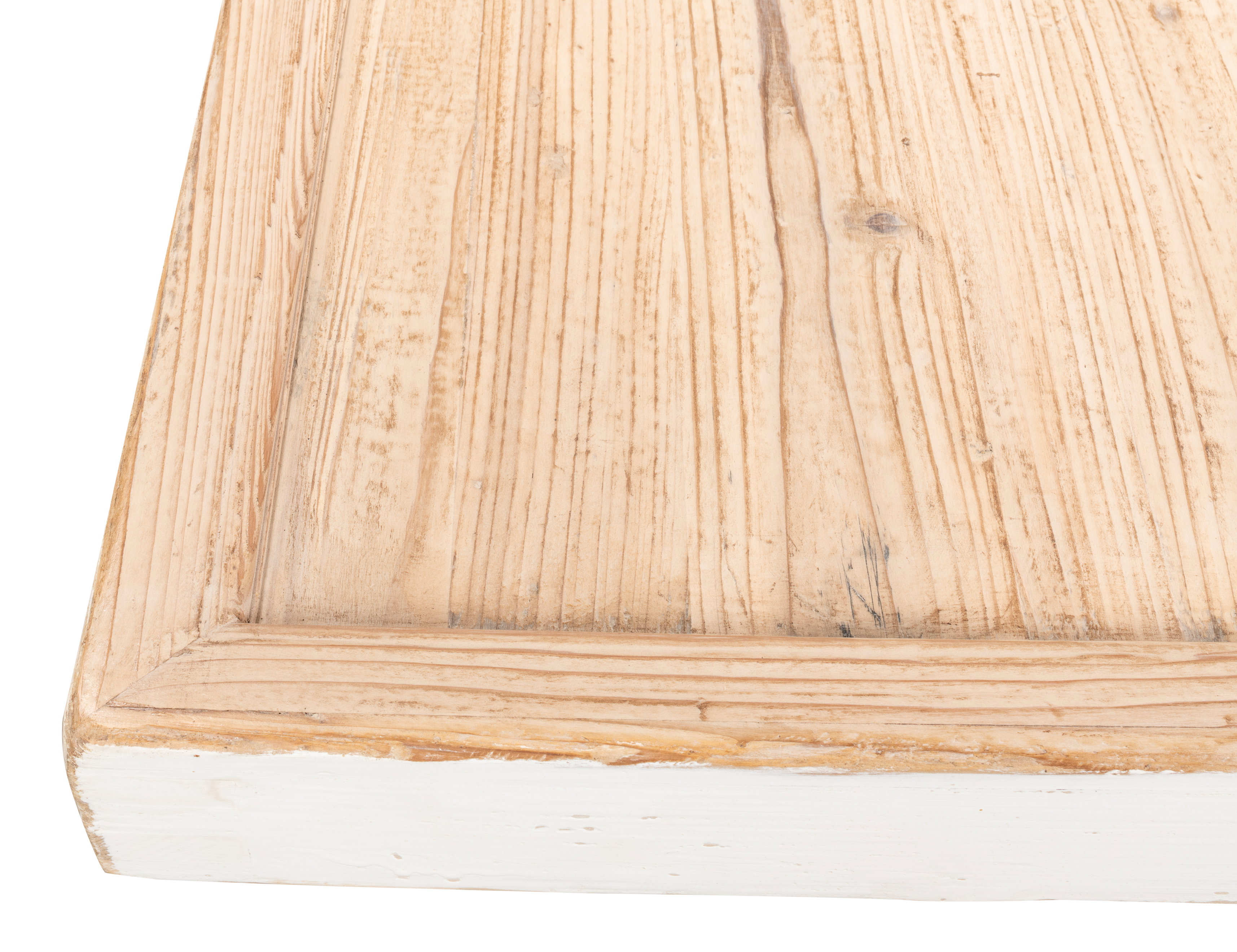 Large Wood Panel Coffee Tbl, Ant. White, Coffee Table by Sarreid, 80" length x 37" width x 19" height View 6