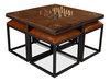 Low Game Table With Four Stools, by Sarreid, 3' length x 3' width x 1'10" height thumbnail 1
